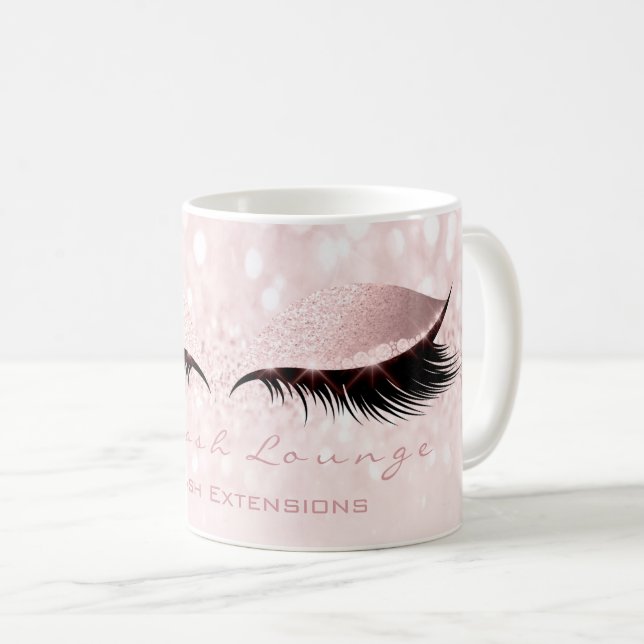 Caneca De Café Estúdio de Extensão Lashes Estúdio Colar Makeup Ro (Frente Esquerda)