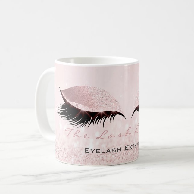 Caneca De Café Estúdio de Extensão Lashes Estúdio Colar Makeup Ro (Frente Esquerda)