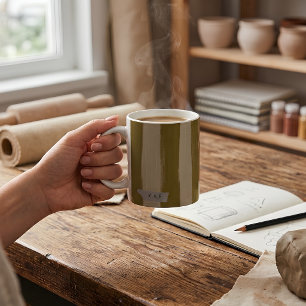 Caneca De Café Estúdio Listrado com Ochre Escuro Personalizado