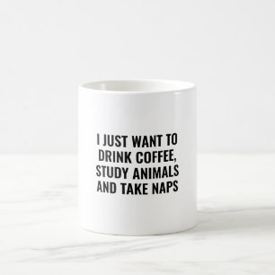 Caneca De Café Estudo do Café Bebida Estudante de Zoologia Animal