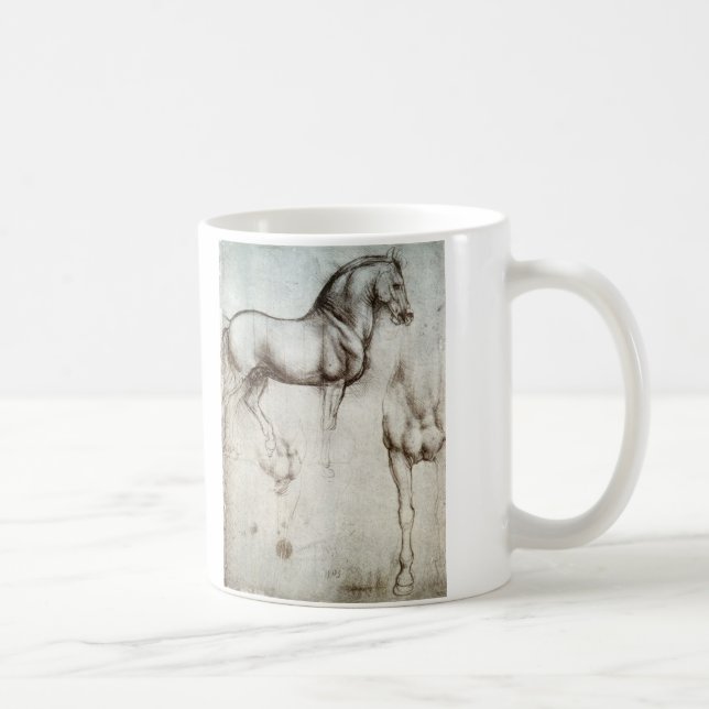 Caneca De Café Estudo dos cavalos - Leonardo da Vinci (Direita)