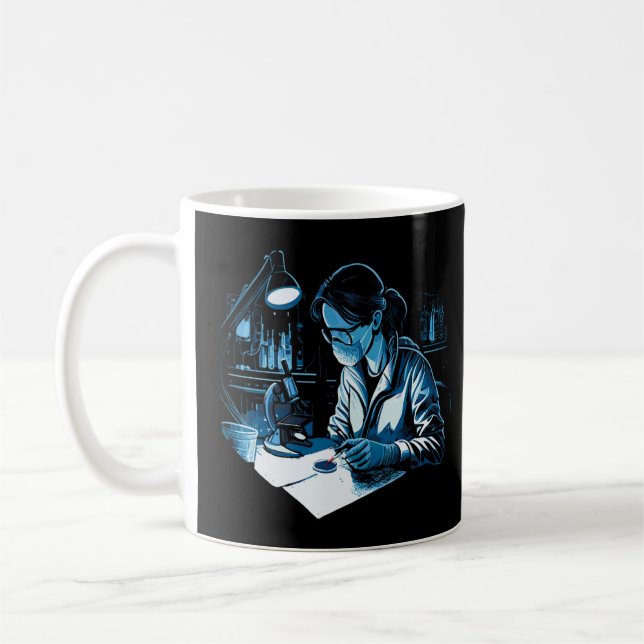 Caneca De Café Estudos de Química de Trabalho de Cientista Forens (Esquerda)