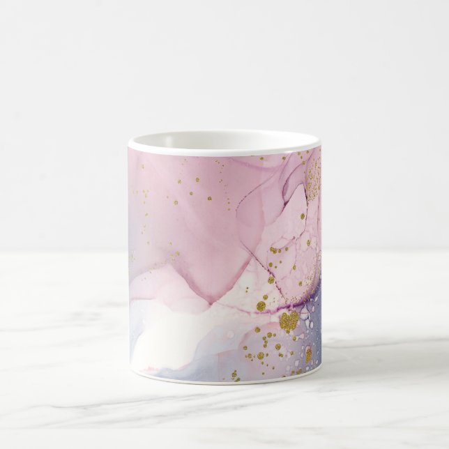 Caneca De Café Etéreo Rosa Periwinkle e Fantasia Glam Dourada Tin (Centro)