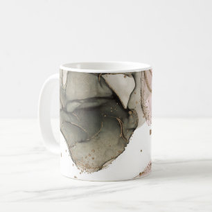 Caneca De Café Etéreo Rosa Preto Dourado Tinta Fantasia Glam
