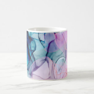 Caneca De Café Etéreo Verde-azulado Rosa Roxo Tinta Moderno Glamo