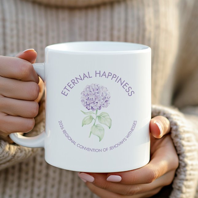 Caneca De Café Eternal Happiness Hydrangea 2026 Convention  (Criador carregado)