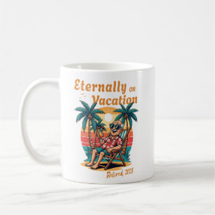 Caneca De Café Eternamente de Férias Aposentadoria Retro 2025