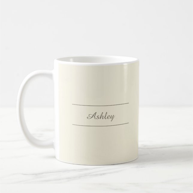 Caneca De Café Eterno - Cream White Name Mug (Esquerda)