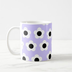 Caneca De Café Eterno Floral Branco Azul-Chic Retroativo Estilo Y