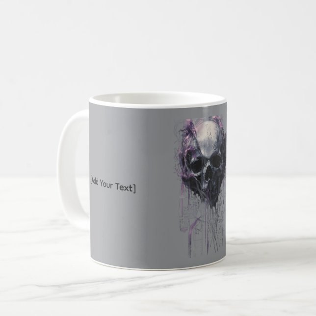 Caneca De Café Ethereal Skull Abstract Grunge Dark Art (Frente Esquerda)