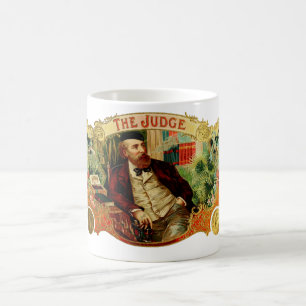 Caneca De Café Etiqueta da Caixa de Charutos do Juiz Vintage