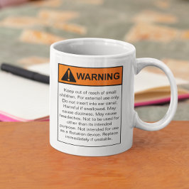 Caneca De Café Etiqueta de Aviso Humor Engraçado