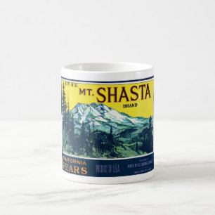 Caneca De Café Etiqueta Vintage Mt Shasta California Pears