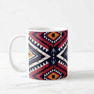 Caneca De Café Etnia Geométrica Oriental: Tradicional Sem Costura