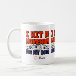 Caneca De Café Eu Acertei Um Home Run Personalizado Dia dos Pais 