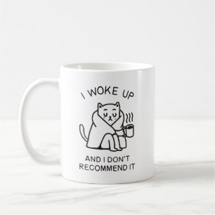 Caneca De Café Eu acordei e não recomendo isso gato engraçado