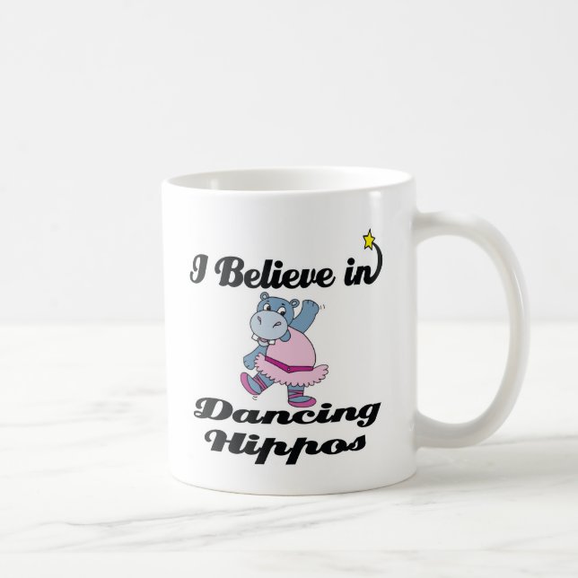 Caneca De Café eu acredito em dança hipopótamo (Direita)