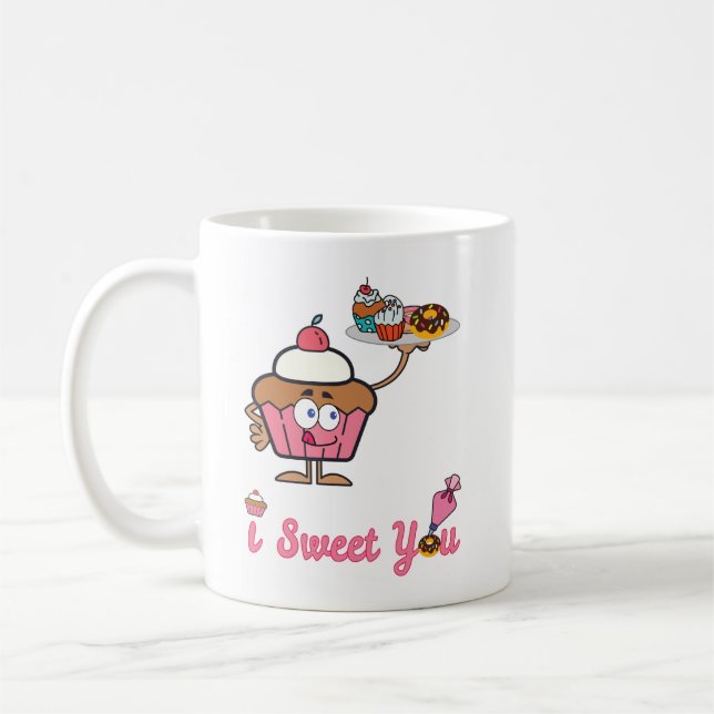 Caneca De Café Eu Adoço Você com um Cupcake (Esquerda)
