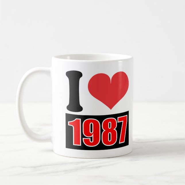 Caneca De Café Eu adoro 1987 - Mugs (Esquerda)