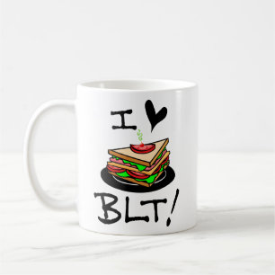 Caneca De Café Eu adoro a alface de bacon BLT e o tomate Sandwich