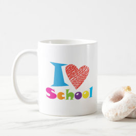 Caneca De Café Eu Adoro A Escola. Voltar ao Cartoon de Graduação