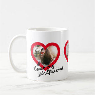 Caneca De Café Eu adoro a foto dos Namorados vermelhos personaliz