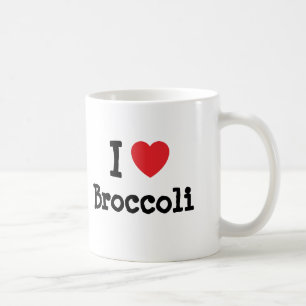 Caneca De Café Eu adoro a T-Shirt do coração de brócolis