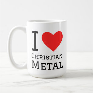 Caneca De Café Eu adoro adesivo cristão de metal quadrado