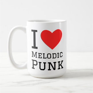 Caneca De Café Eu adoro adesivo quadrado punk melódico