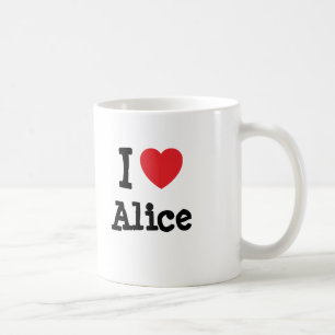 Caneca De Café Eu adoro Alice Heart Shirt