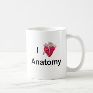 Caneca De Café Eu adoro anatomia com coração humano!