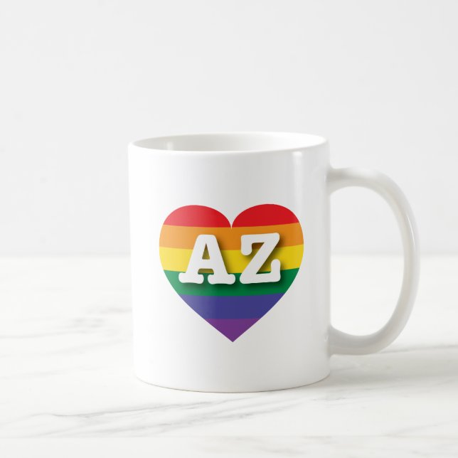 Caneca De Café Eu adoro Arizona Rainbow Heart (Direita)