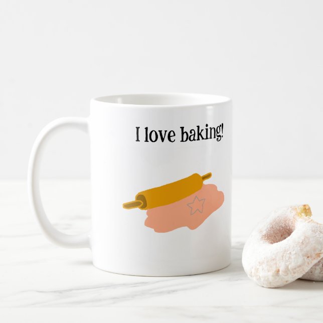 Caneca De Café Eu Adoro Baking (Com Donut)