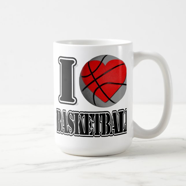 Caneca De Café Eu adoro basquete - Mugs (Direita)