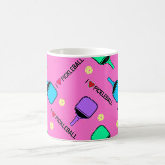 Caneca De Café Eu adoro bolas de picles em rosa fofo