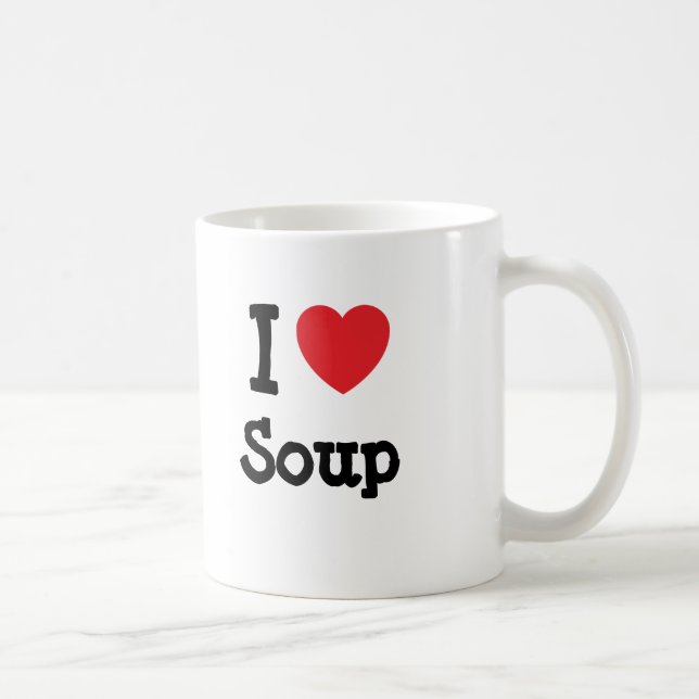 Caneca De Café Eu adoro Camiseta do coração da Sopa (Direita)