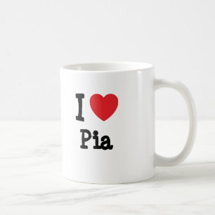 Caneca De Café Eu adoro Camiseta do coração de Pia