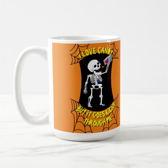 Caneca De Café Eu Adoro Candy Skeleton Mug (Esquerda)