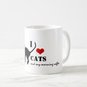 Caneca De Café Eu adoro Cats & Black Cat Morning Coffee / Mug