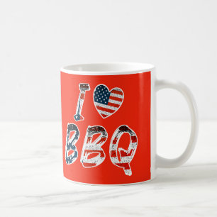 Caneca De Café Eu adoro CHURRASCO, patriótico americano