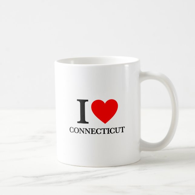 Caneca De Café Eu Adoro Connecticut (Direita)