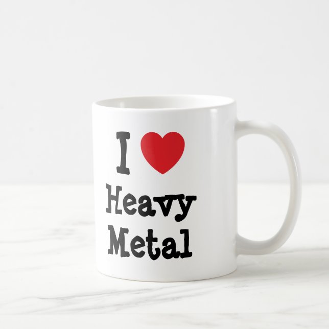 Caneca De Café Eu adoro coração de Heavy Metal personalizado (Direita)