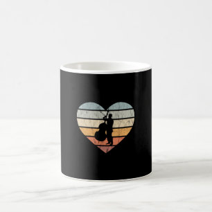 Caneca De Café Eu Adoro Coração Retroativo De Baixo Duplo
