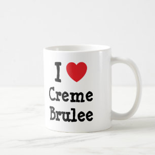 Caneca De Café Eu adoro Creme Brulee coração T-Shirt