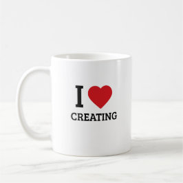 Caneca De Café Eu Adoro Criar - Estúdios Criativos Minimalistas