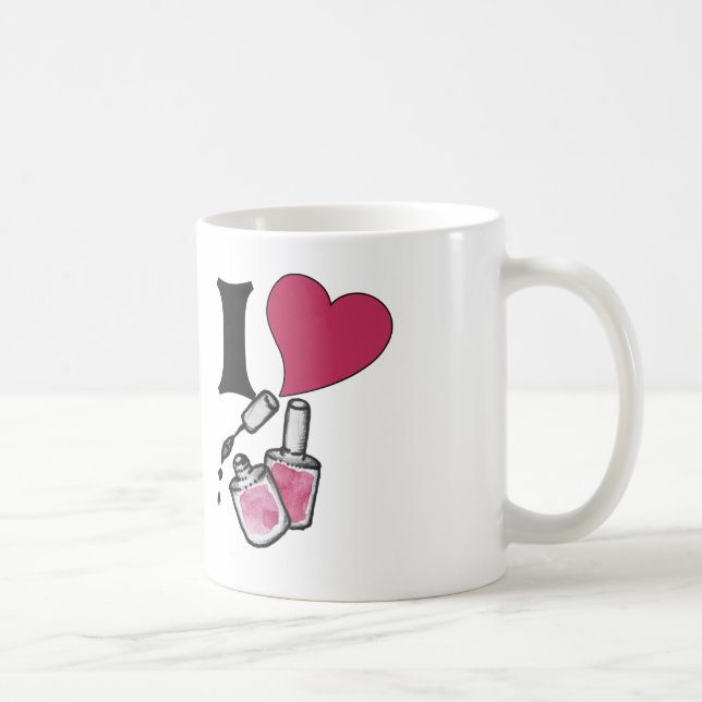 Caneca De Café Eu adoro esmalte (Direita)