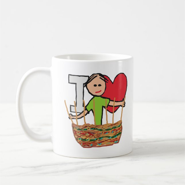 Caneca De Café Eu Adoro Fritação De Cesta (Esquerda)