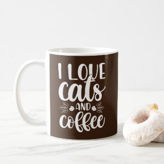 Caneca De Café Eu adoro gatos e café caneca