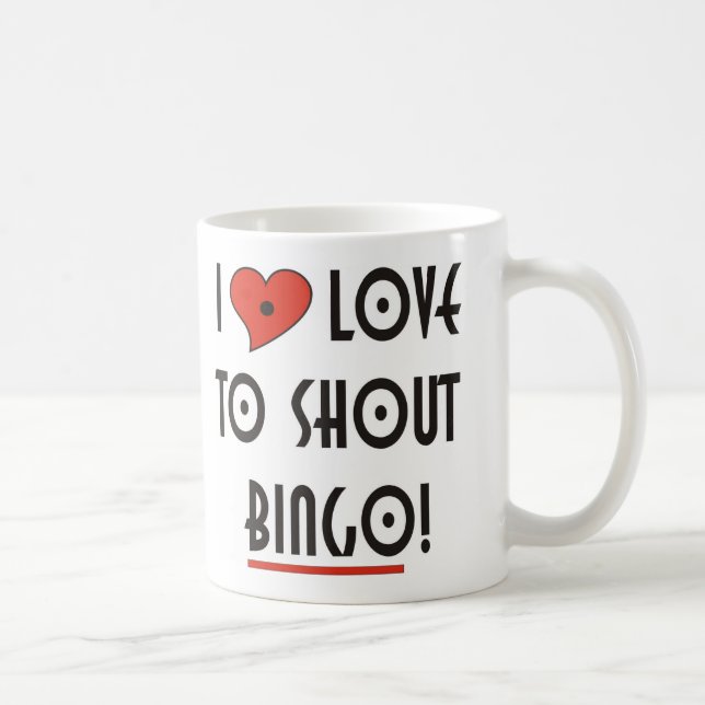 Caneca De Café Eu adoro gritar BINGO (Direita)