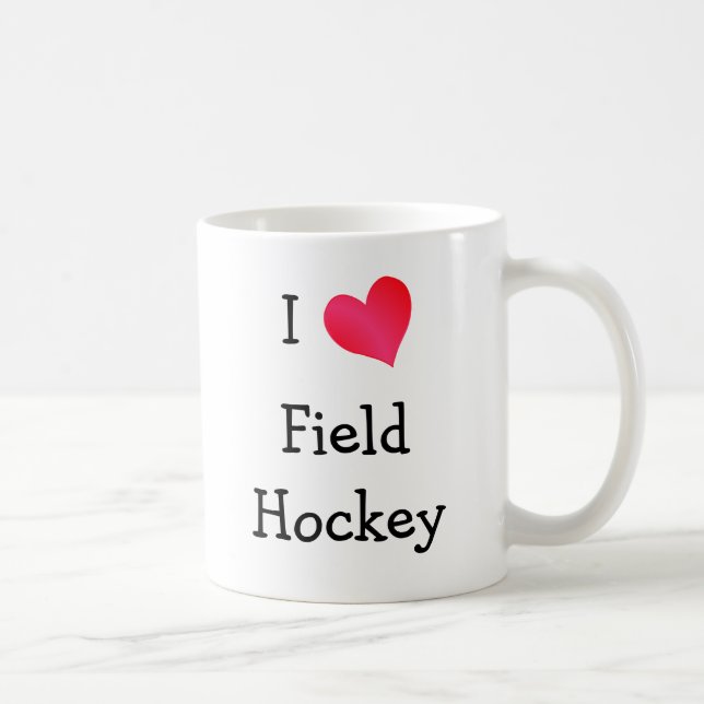 Caneca De Café Eu adoro Hockey de Campo (Direita)